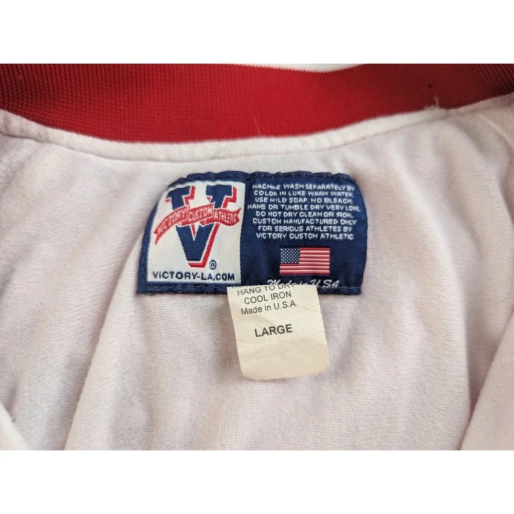 Victory Athletics Men Red Bomber Jacket Size L Made In USA Vintage 90s Y2K Style